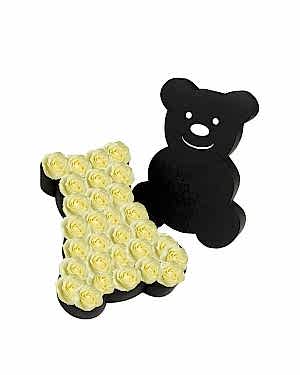 Ayıcık Kutuda Beyaz Gül