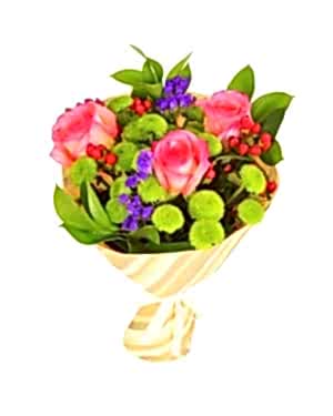 Pembe Gül Yeşil Krizantemler